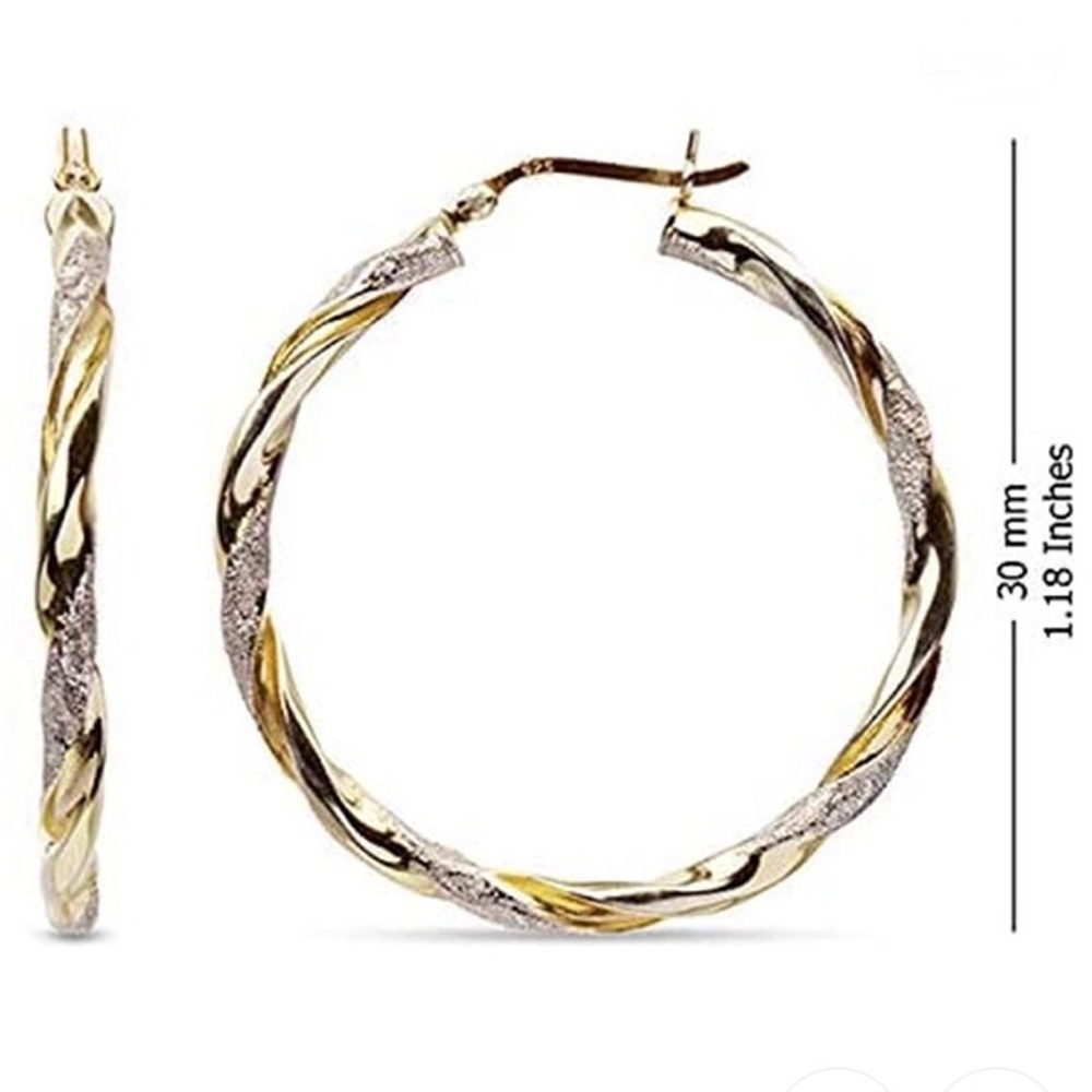 LAST ONE‼️ 14k Gold Plated Spiral Hoop Earrings - Picture 6 of 6